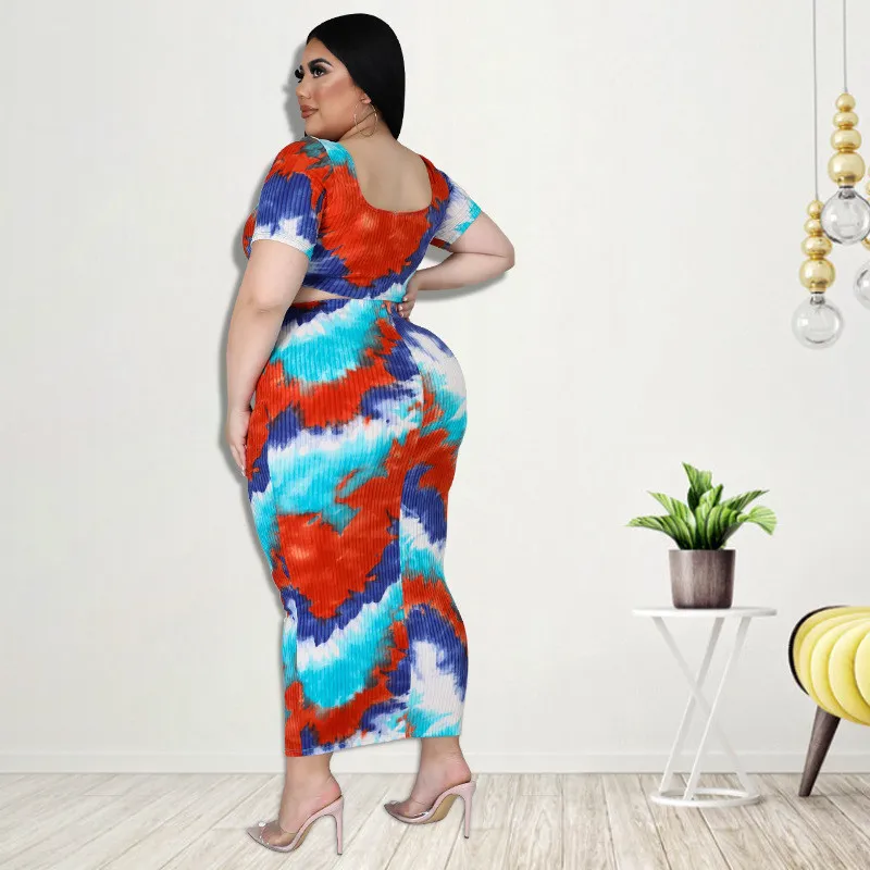 Plus Size Women's Autumn Polyester+Spandex Digital Printing Two-piece Set 9 Plus Size Women's Autumn Polyester+Spandex Digital Printing Two-piece Set - Image 7