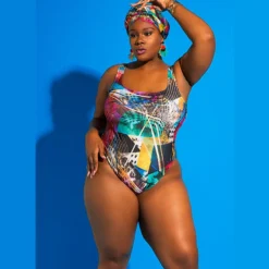 Women Bikini Printed Backless One Piece Swimsuit