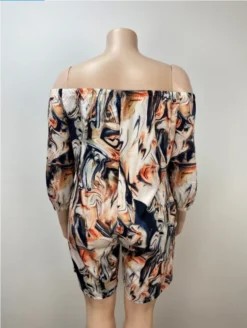 Fashion Casual Off Shoulder Printed Plus Size Jumpsuit -Plus Size Dresses Shop d84e07700813b3f0
