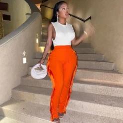 Autumn/Winter Fashion Solid Color Fringe Casual Street Sports Plus Size Pants Women -Plus Size Dresses Shop d852c1f2268102bd