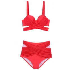 Plus Size Women Solid Mesh Two Pieces Swimwear -Plus Size Dresses Shop d92297a263f871dd