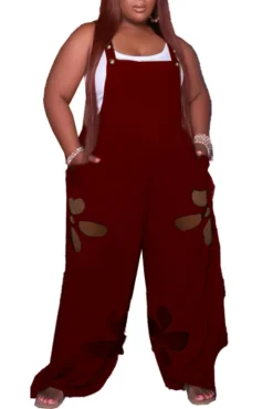 Women Solid Ripped Jumpsuit -Plus Size Dresses Shop d975a50f0ec97043