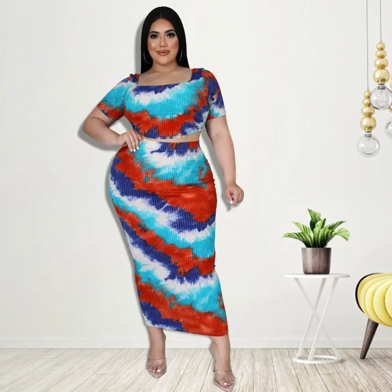 Plus Size Women's Autumn Polyester+Spandex Digital Printing Two-piece Set 10 Plus Size Women's Autumn Polyester+Spandex Digital Printing Two-piece Set - Image 8