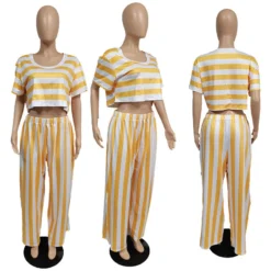 Plus Size Women Round Neck Top And Pant Casual Two-piece Set -Plus Size Dresses Shop da244af262becdb4