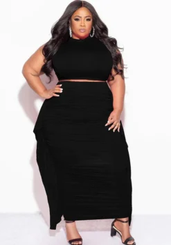 Plus Size Women Sexy Tassel Sleeveless Top And Skirt Two-piece Set 22 Plus Size Women Sexy Tassel Sleeveless Top And Skirt Two-piece Set -Plus Size Dresses Shop db03fe2db99d3680