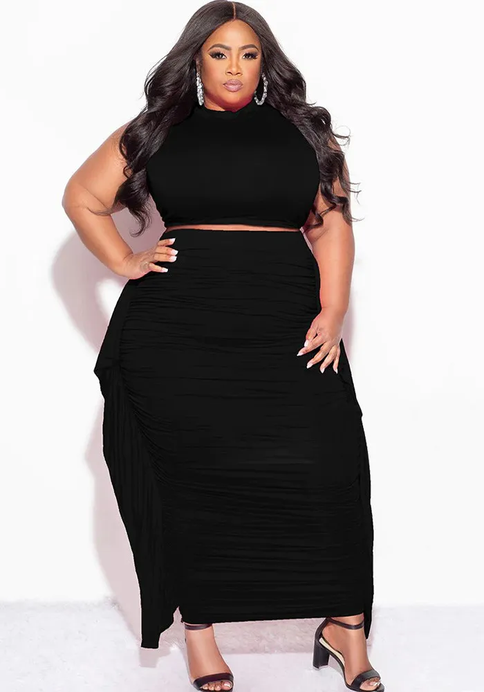 Plus Size Women Sexy Tassel Sleeveless Top And Skirt Two-piece Set 11 Plus Size Women Sexy Tassel Sleeveless Top And Skirt Two-piece Set - Image 9