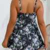 Strap Floral Plus Size Women's Bikini Slim Fit Two Pieces Swimsuit