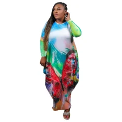 Women's Positioning Print Pockets Plus Size Loose Dress -Plus Size Dresses Shop db0c3e42963e916b