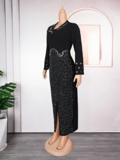 Africa Plus Size Women's Beaded V-Neck Bodycon Chic Elegant Dress 27 Africa Plus Size Women's Beaded V-Neck Bodycon Chic Elegant Dress -Plus Size Dresses Shop dce662a265b96919