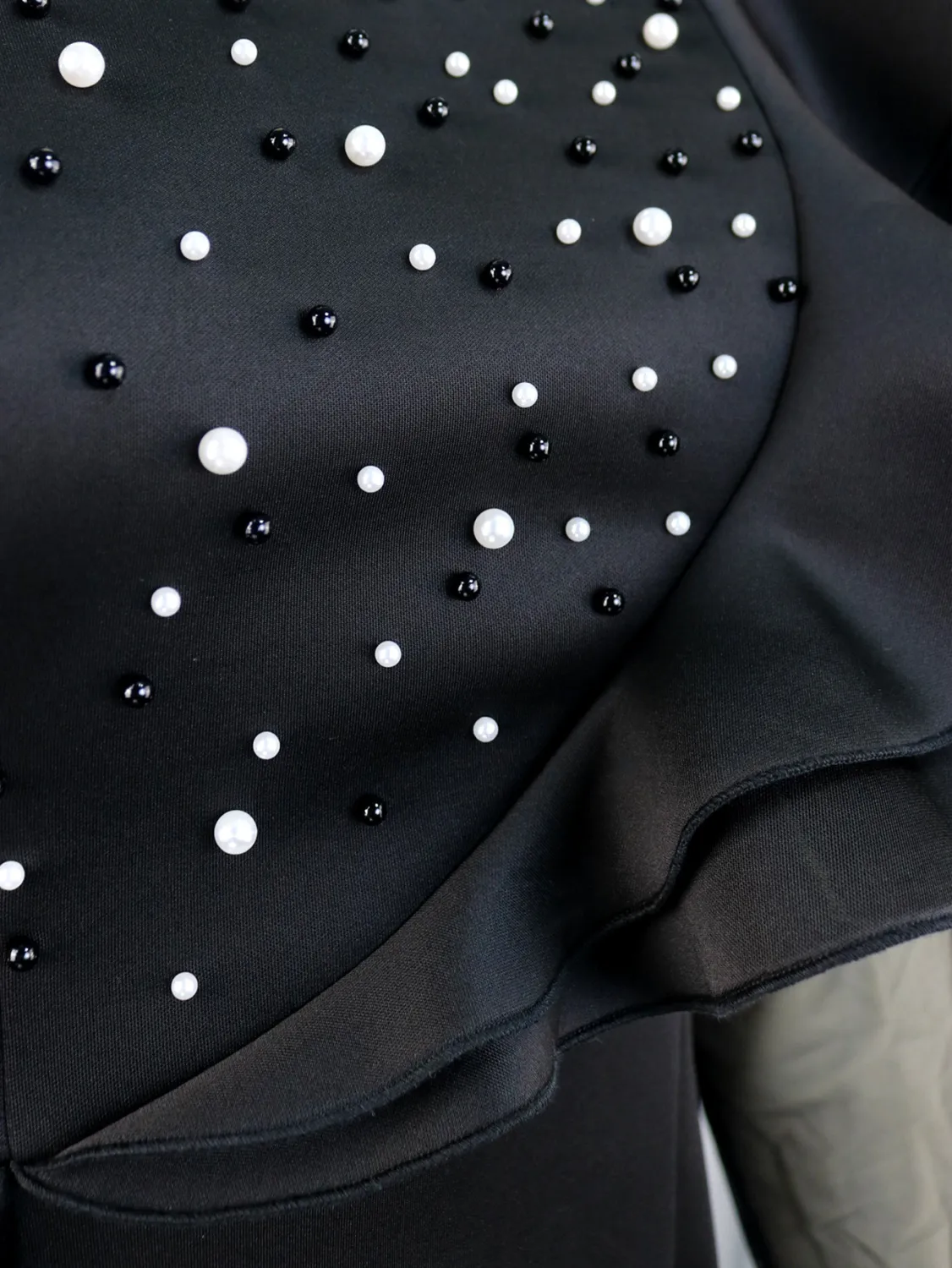 Women See-Through Mesh Beading Ruffle Edge Dress 3 Women See-Through Mesh Beading Ruffle Edge Dress