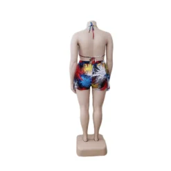 Plus Size Women Print Camisole + Wave Shorts Two-Piece Set -Plus Size Dresses Shop dd6f8334483f712f