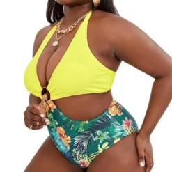Halter Neck Sexy One Piece Plus Size Swimwear Women's Fashion Print Swimsuit For Women 17 Halter Neck Sexy One Piece Plus Size Swimwear Women's Fashion Print Swimsuit For Women -Plus Size Dresses Shop de5ab7ded4449458