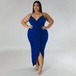 Women'S Solid Straps Sleeveless V-Neck Party Dress -Plus Size Dresses Shop dece3ca69f5443af