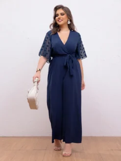 Women Sexy Bow Tie Loose Jumpsuit -Plus Size Dresses Shop dfc1d31ea5f05b1c
