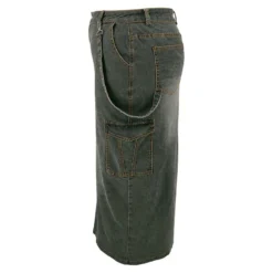 Plus Size Women Denim Strap Slit Skirt -Plus Size Dresses Shop dfcca40540f0a0ce