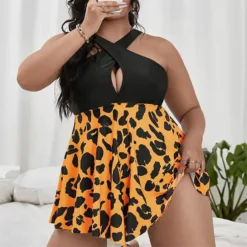 Plus Size Bikini Two Pieces Swimsuit Skirt Swimsuit -Plus Size Dresses Shop e000393f02b3d94a