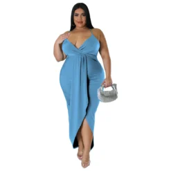 Women'S Solid Straps Sleeveless V-Neck Party Dress -Plus Size Dresses Shop e048197970c71c5c