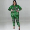 Plus Size Women's Fall Print Long Sleeve Jumpsuit -Plus Size Dresses Shop e14f9c5947844000