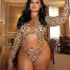 Women's Leopard Print Metal Button Long Sleeve Jumpsuit -Plus Size Dresses Shop e2262d370ea763f3