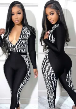 Plus Size Women Sexy Print Patchwork Jumpsuit -Plus Size Dresses Shop e22e161c65bf5526