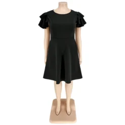 Plus Size Women Ruffles Short Sleeve Dress -Plus Size Dresses Shop e2d0de6da2f95446