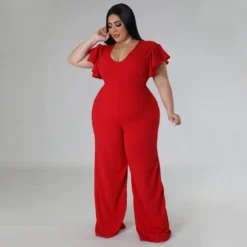 Plus Size Women's Multicolor Ruffle Pants Wide Leg Pants 21 Plus Size Women's Multicolor Ruffle Pants Wide Leg Pants -Plus Size Dresses Shop e3091a89530a0413
