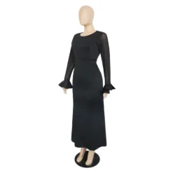 Women's Round Neck Long Sleeve Mesh Patchwork Maxi Dress Solid Plus Size Dress 40 Women's Round Neck Long Sleeve Mesh Patchwork Maxi Dress Solid Plus Size Dress -Plus Size Dresses Shop e3e17b536afb407b