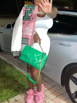 Fall Winter Plus Size Women's Casual Letter Print Ribbed Patchwork Jacket -Plus Size Dresses Shop e40f79217c22056e