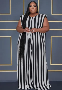 Sexy Plus Size Print Striped Leopard Wide-Leg Jumpsuit -Plus Size Dresses Shop e430a1f7c6a945e0