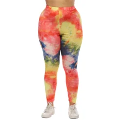 Plus Size Women Irregular Multi-Color Print Basic Trousers -Plus Size Dresses Shop e449a7941ece4644