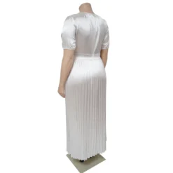 Plus Size Women's Fall Winter Pleated Round Neck Long Dress Short Sleeves -Plus Size Dresses Shop e46006418a37a7a1