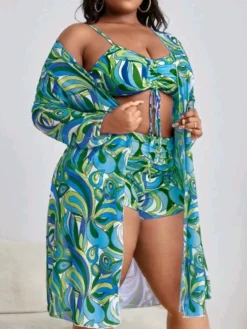 Women's Print Drawstring High Waisted Two Pieces Swimsuit Long Sleeve Blouse Plus Size Three-Piece Swimwear 15 Women's Print Drawstring High Waisted Two Pieces Swimsuit Long Sleeve Blouse Plus Size Three-Piece Swimwear -Plus Size Dresses Shop e486ce7003ea307e