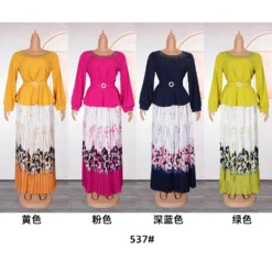 Plus Size African Women Chic Top+ Printed Pleated Skirt Two-piece Set -Plus Size Dresses Shop e4a70d87c5822bff