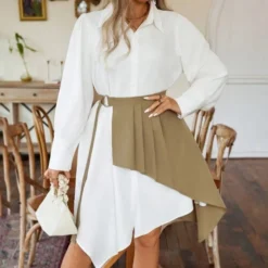 Plus Size Women Shirt Dress Two-piece Set 15 Plus Size Women Shirt Dress Two-piece Set -Plus Size Dresses Shop e511501999e4477a