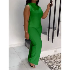 Summer Plus Size Women's Solid Color Casual Sleeveless Two Pants Set 13 Summer Plus Size Women's Solid Color Casual Sleeveless Two Pants Set -Plus Size Dresses Shop e5288d9d47beba0f