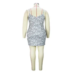 Summer Women Deep V Sexy Dollar Print Strap Sleeveless Bodycon Dress -Plus Size Dresses Shop e563299d4622de5e