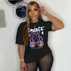 Plus Size Women Loose Round Neck Short Sleeve T-Shirt -Plus Size Dresses Shop e5e72151f2890a6b