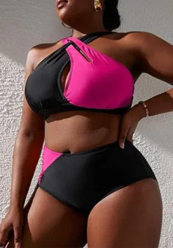Plus Size Women Color Block Two Pieces Swimwear 18 Plus Size Women Color Block Two Pieces Swimwear -Plus Size Dresses Shop e5f05badd5faf2b3