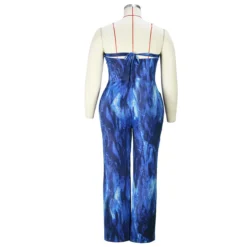 Plus Size Women Sexy Strapless Printed Wide Leg Jumpsuit -Plus Size Dresses Shop e5fd40c3371fc54a
