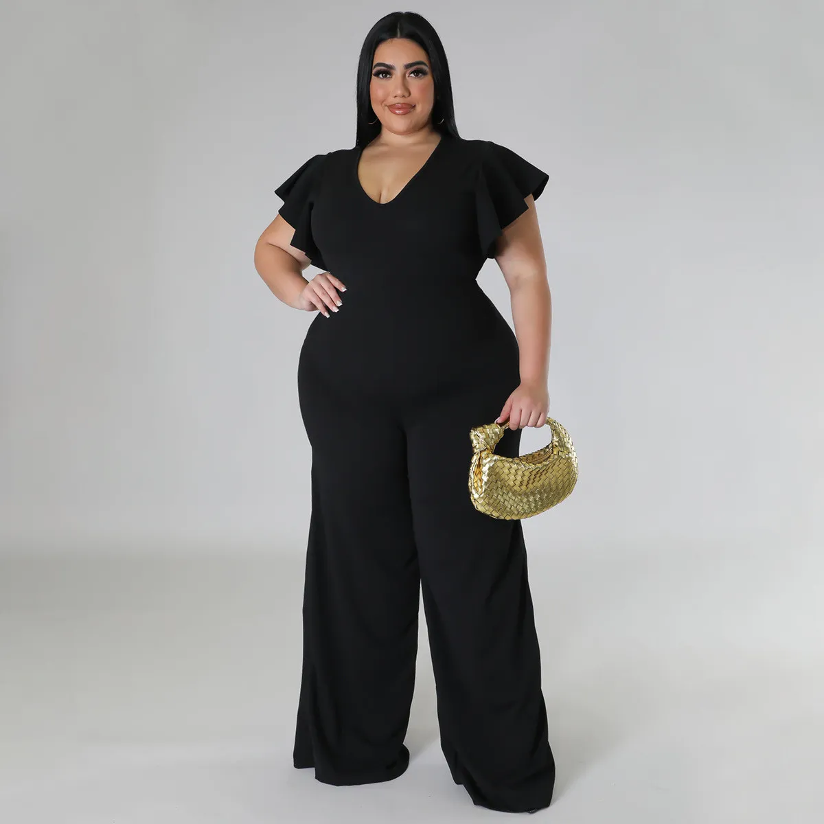 Plus Size Women's Multicolor Ruffle Pants Wide Leg Pants 12 Plus Size Women's Multicolor Ruffle Pants Wide Leg Pants - Image 10