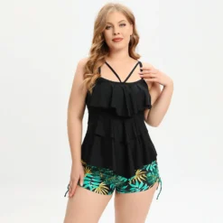 Plus Size Swimsuit Women'S Ruffle Two Pieces Swimming Top And Shorts Two Piece Set 28 Plus Size Swimsuit Women'S Ruffle Two Pieces Swimming Top And Shorts Two Piece Set -Plus Size Dresses Shop e7324f45255a2189