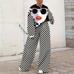 Women Trendy Loose Style Printed Top And Pant Two-piece Set -Plus Size Dresses Shop e7ee0a08b045380c