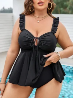 Sexy Solid Color Plus Size Two Pieces Swimsuit -Plus Size Dresses Shop e8b4e9641bed9eb4