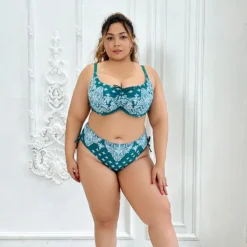 Women's Plus Size Retro Print Two Piece Bikini Swimsuit -Plus Size Dresses Shop e94aabd6c48d28c6