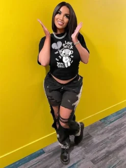 Plus Size Women's T-shirt Cartoon T-shirt Printed Top -Plus Size Dresses Shop ea438450cb1463b6