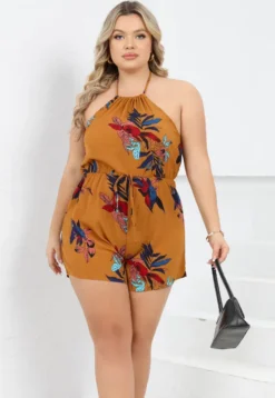 Plus Size Ladies Print Jumpsuit -Plus Size Dresses Shop eadae91cf31fb0c7