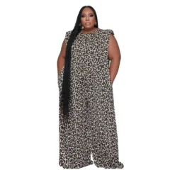 Sexy Plus Size Print Striped Leopard Wide-Leg Jumpsuit -Plus Size Dresses Shop eae5270bd1f6fc02
