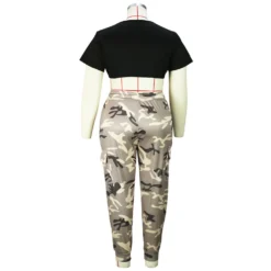 Plus Size Women Sport Camouflage Print Trousers -Plus Size Dresses Shop ebe2184a2b1b94a8