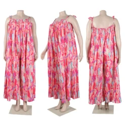 Sexy Printed Suspenders Pleated Wide-leg Suspenders Jumpsuit -Plus Size Dresses Shop ec18f3bbbed35f04