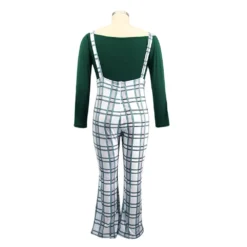 Plus Size Women Long Sleeve Top And Plaid Suspenders Set -Plus Size Dresses Shop ec62b726d752718b